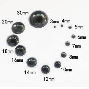 Mắt nhựa dán màu đen dành cho thú bông size từ 3mm đến 24mm