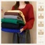 Áo sweater dệt kim tay dài cổ vuông đơn giản thời trang dành cho nữ