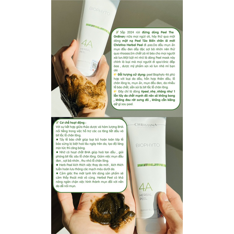 Mặt nạ thảo dược Christina Herbal Peel 4A làm sạch sâu detox da
