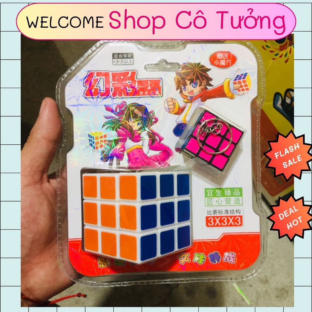 Combo 2 In 1 Rubik 3x3 Sayyan Rubic 3 Tầng Khối Lập Phương 3x3x3 Đồ