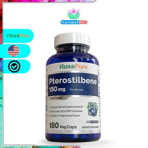 Hỗ trợ chống oxy hóa lành mạnh NusaPure Pterostilbene 150mg 180 viên ...