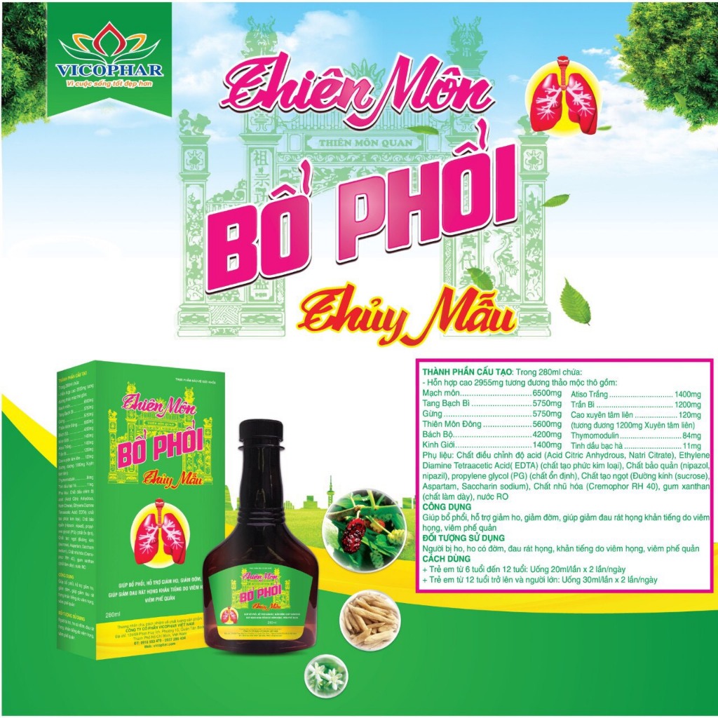 Thiên Môn Bổ Phổi Thuỷ Mẫu - Chai 280ml