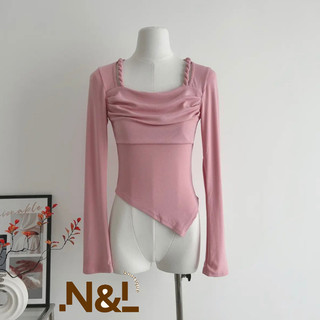 Áo Thun Nữ tay dài ôm dáng, Áo thiết kế Xoắn mới thon gọn, sang trọng, cá tính