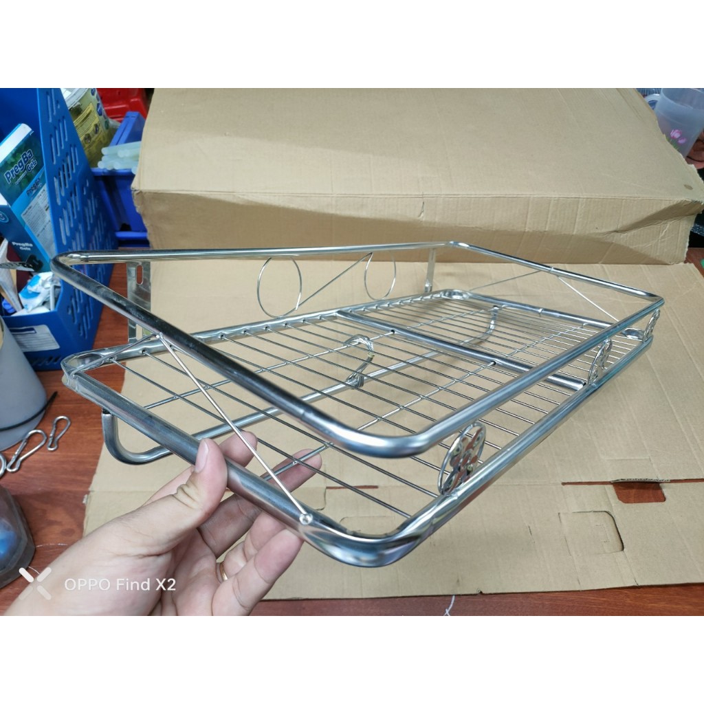 [Treo Tường] Kệ úp chén bát inox treo 1 tầng, có móc treo nồi | Shopee ...
