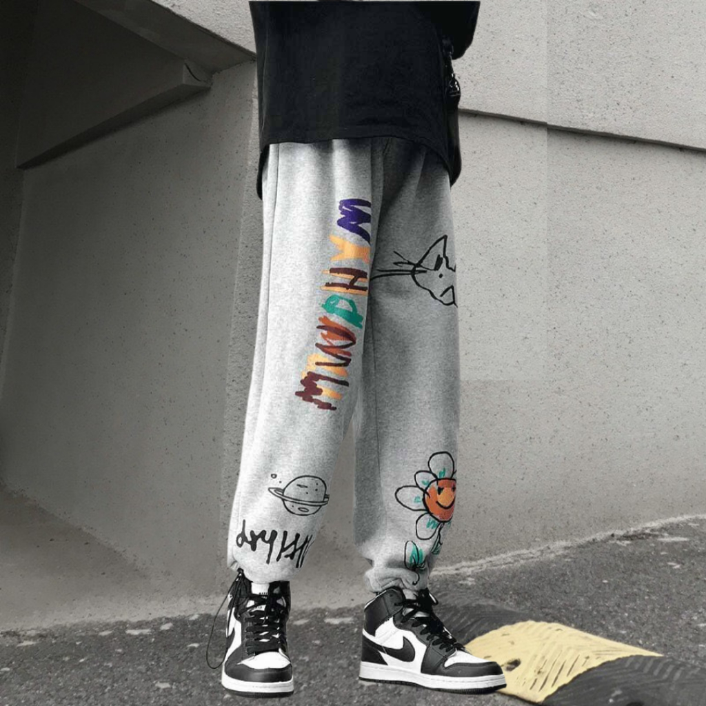 [MẪU MỚI] Quần dài Jogger Nam Nữ in hoa ZUMBIE từ 40- 70kg Lai rút form rộng, kiểu dáng thể thao, năng động - unisex SSL