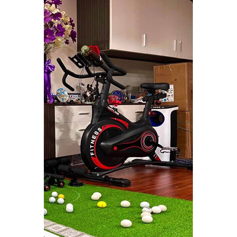 Xe đạp tập thể dục FITNESS GH_508, KHÁNG TỪ siêu êm {Cảm biến nhịp tim, có kệ để Ipad/đt, Yên xe siêu mềm và thoáng khí,