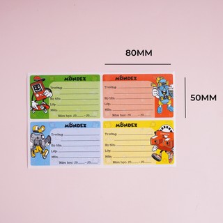 Nhãn Vở Có Keo Dán Sẵn MONDEZ Thiết Kế Dễ Thương, Nhãn Dán Vở Học Sinh Chất Liệu Giấy Bóng Nổi Bật, Bám Dính Tốt M90052