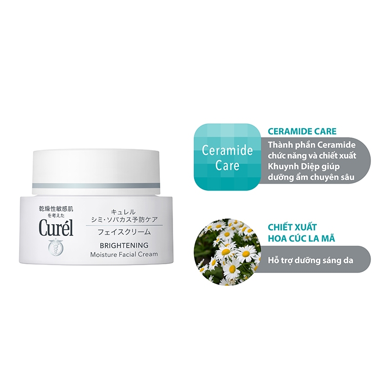 Ảnh Dưỡng Sáng Da - Curel Kem Dưỡng Ẩm Sáng Mịn Brightening Moisture Facial Cream 40g 3