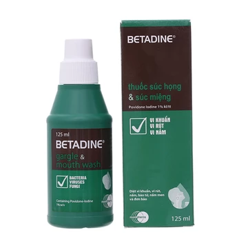 Nước súc họng Betadine- sát khuẩn họng, vệ sinh khoang miệng (Lọ 125ml)