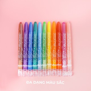 Bút Màu Sáp Vặn MONDEZ 12 /18/ 24 Màu Thân Bút Làm Nhựa Bền Trong Suốt An Toàn Cho Bé Tập Tô M60001/M60002/M60003