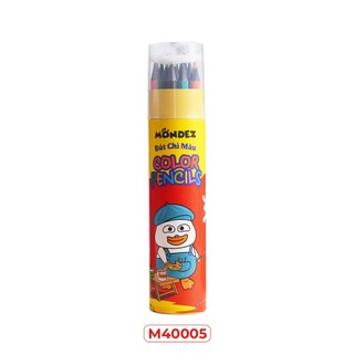 Bút Chì Màu Cao Cấp MONDEZ Đựng Ống 12/18/24 Màu Tươi Sáng, An Toàn Cho Bé M40004/40005/40006