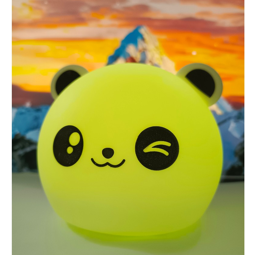 Đèn ngủ silicone Panda cảm ứng, sạc USB chuyển 7 màu