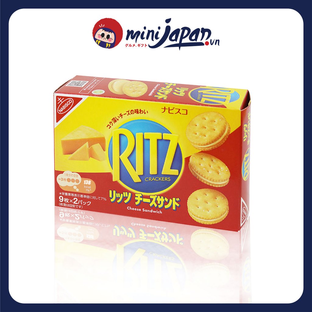 Bánh quy Ritz Crackers nhân kem phô mai 160g Nhật Bản (9 cái x 2 gói ...