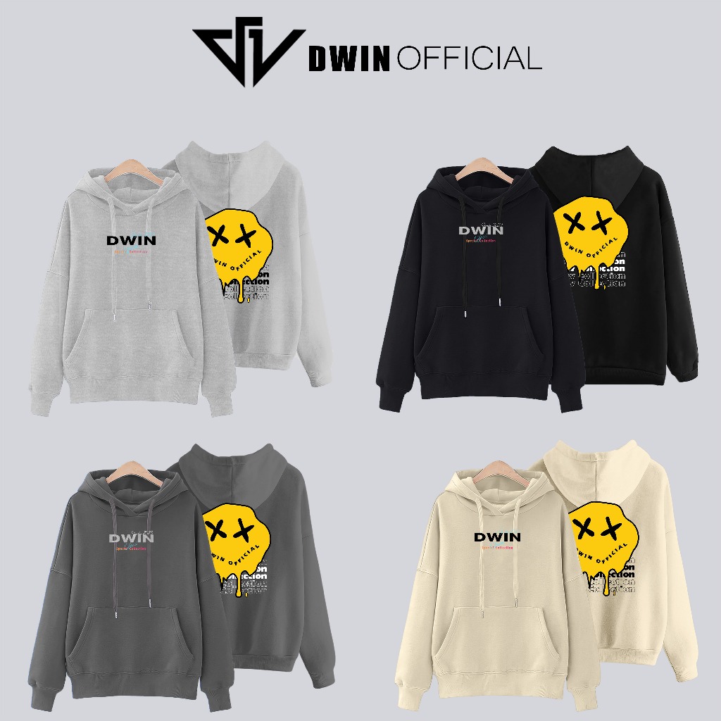 Áo Hoodie mặt Drew nỉ Unisex DWIN basic Nam Nữ form rộng oversize local brand SP00073