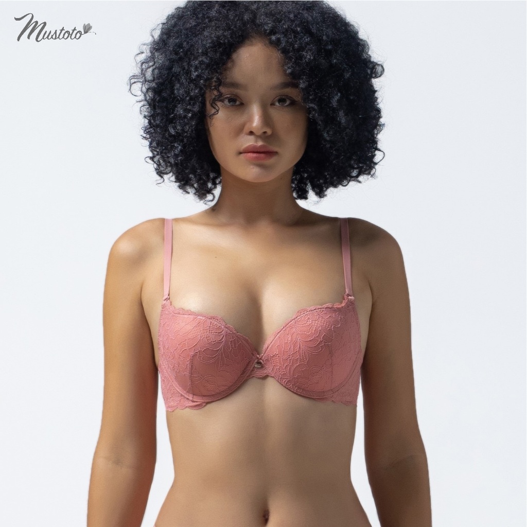 Áo Lót Nữ Mút Vừa 2cm Có Gọng Nâng Ngực Ren Flex Camellia Mustoto MA08