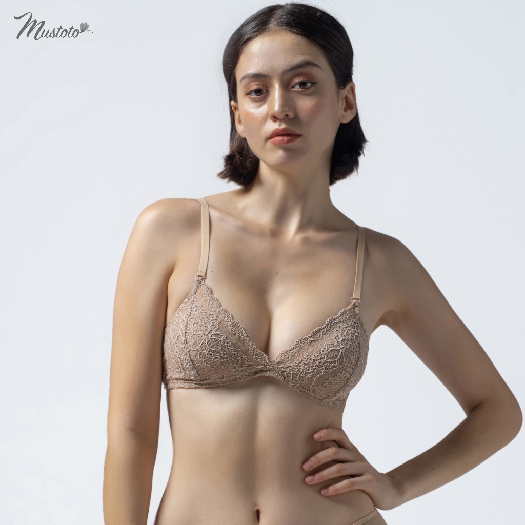 Áo Lót Nữ Ren Không Gọng Không Mút Bralette Bra Primrose Thoải Mái Mustoto MA13