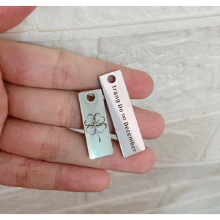 Dây chuyền titan mặt tag chữ nhật kép không gỉ có khắc chữ theo yêu cầu MN2104