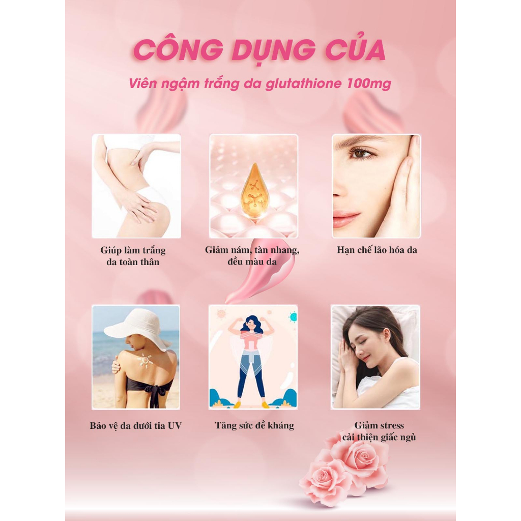 COMBO 3-5 HP) Vin Ngm Trng Da Di Li Glutathione 100mg Nhp Khu  Italy (Hp 30 vin) | Shopee Vit Nam