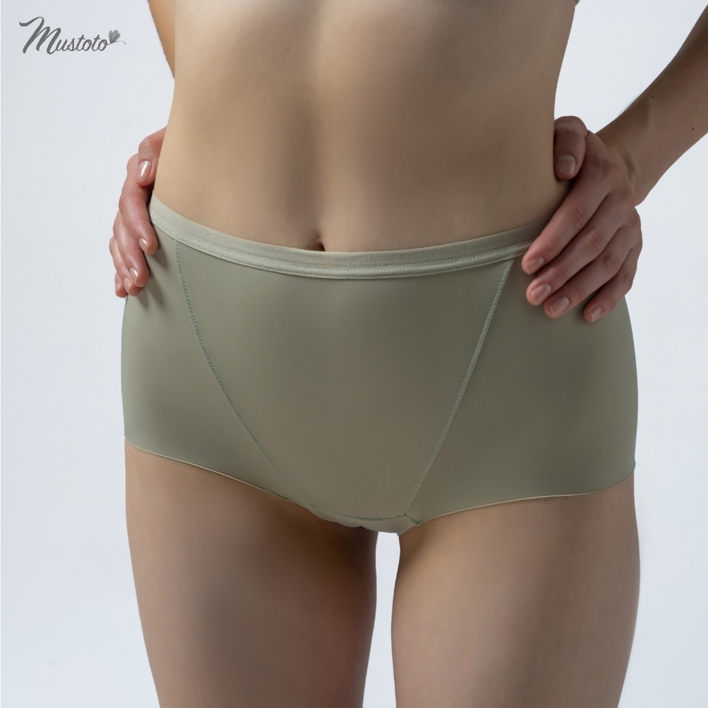 Ảnh Quần Lót Nữ Mustoto Trơn Mỏng Lưng Cao Ôm Bụng Thoải Mái Anise (MQ09) 1