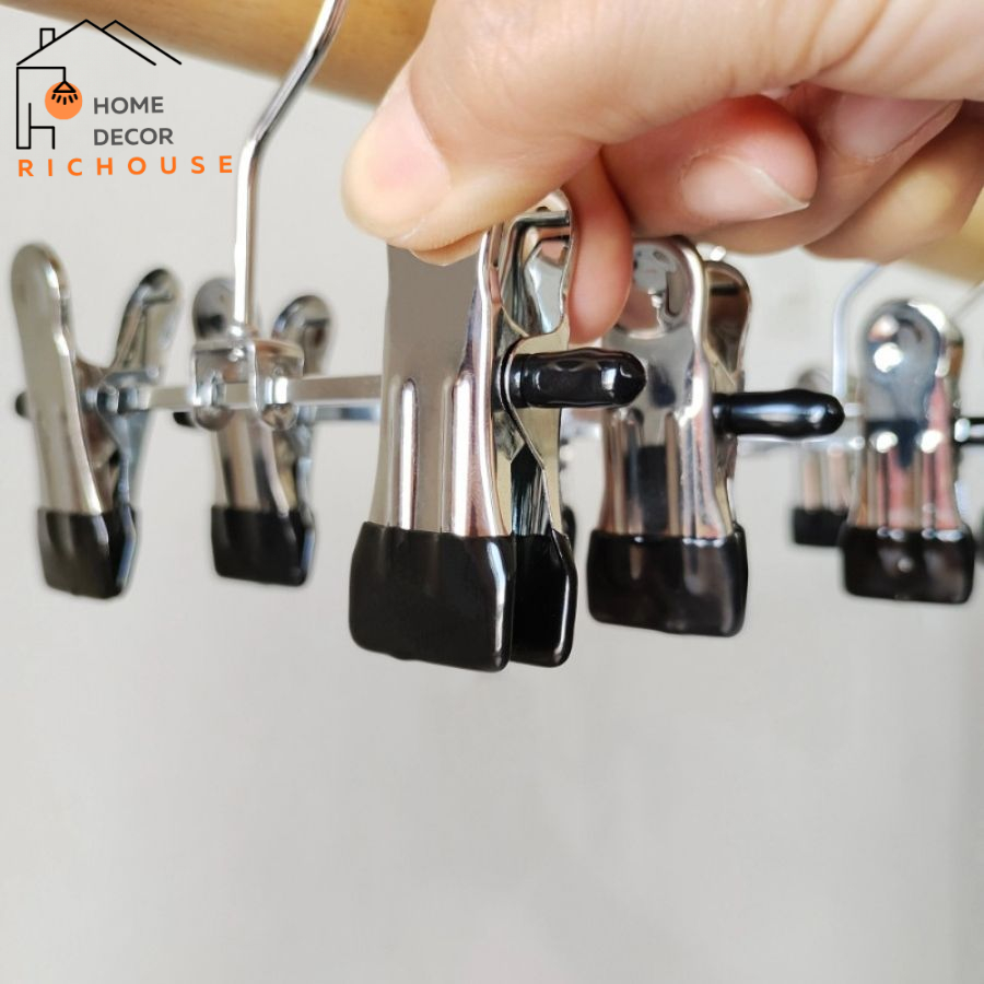 Bộ 5 móc kẹp đôi đa năng, móc treo đôi tất, đôi gang tay, đôi ủng chất liệu thép không gỉ