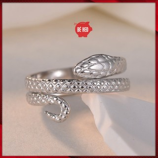 Nhẫn titan hình rắn độc đáo không đen Trang sức Bé Heo BHN140