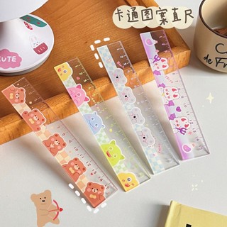 Thước kẻ trong suốt hình hoạt hình xinh xắn