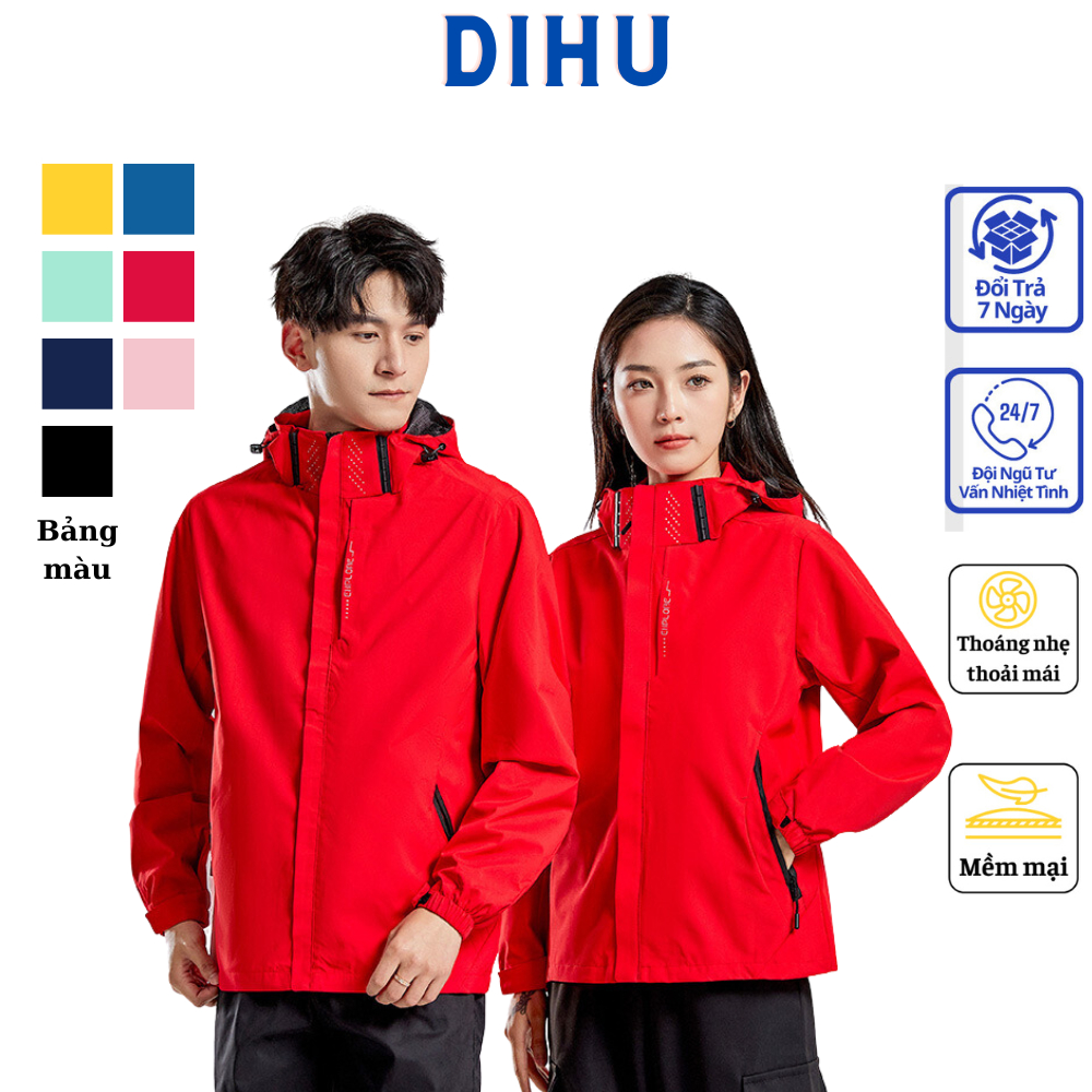 áo khoác gió nam nữ khuya cài nhựa Dihu 2023 cặp đôi chất liệu gió dù ...