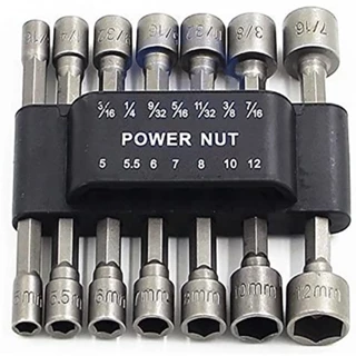 Bộ khẩu vặn ốc lục giác Bộ 14 đầu khẩu vặn ốc lục giác gắn máy khoan - đầu tuýp lục giác