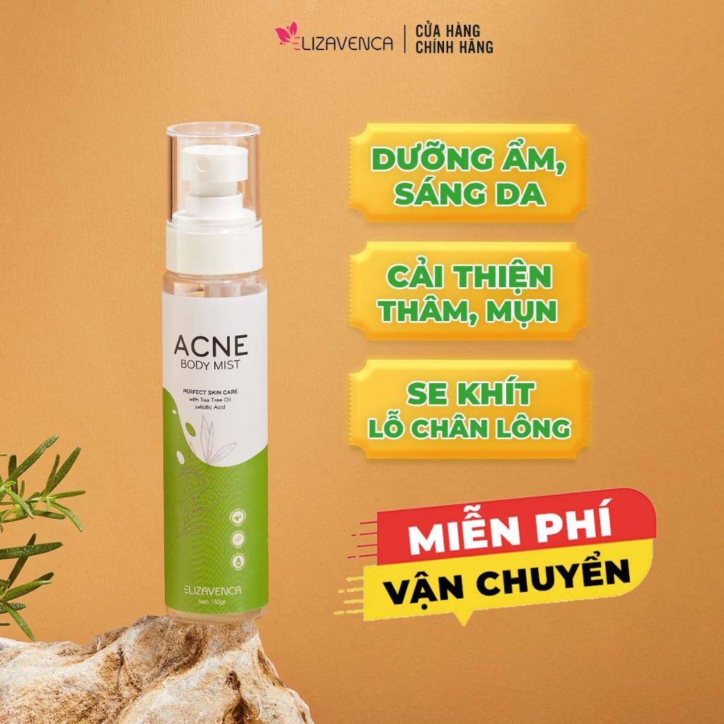 Xịt dưỡng da giảm mụn lưng, mờ thâm, sáng da Elizavenca