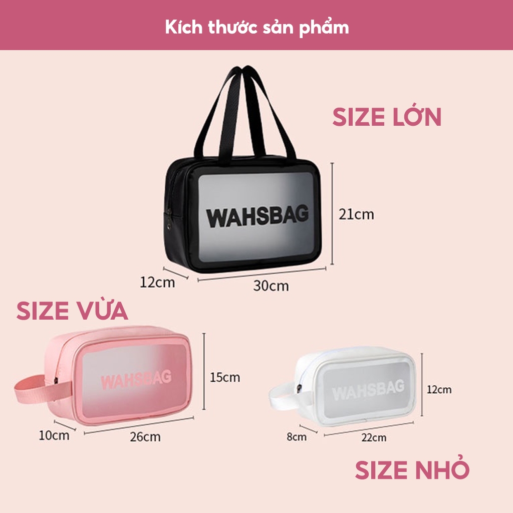 Túi Đựng Mỹ Phẩm Đồ Du Lịch Có Quai Xách Tiện Lợi, Túi Wasbag Da PU Đồ Trang Điểm Vải Chống Nước