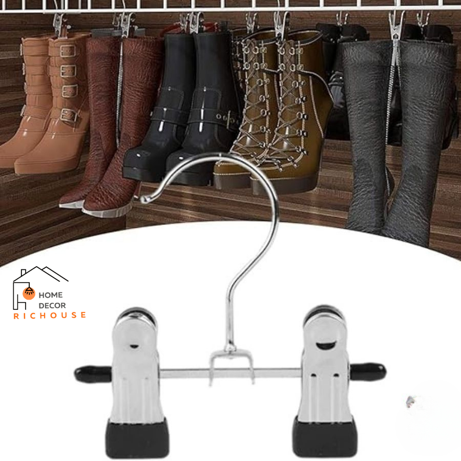 Bộ 5 móc kẹp đôi đa năng, móc treo đôi tất, đôi gang tay, đôi ủng chất liệu thép không gỉ