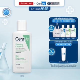 Sữa rửa mặt giúp sạch sâu dành cho da dầu CeraVe Foaming Facial Cleanser 88ml