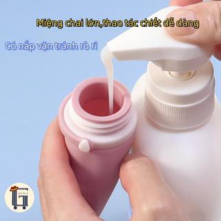 3 Chai Chiết Silicone,  Chiết Mỹ Phẩm Du Lịch Đựng Dầu Gội, Dầu Xã, Lọ Sữa Tắm Tiện Lợi Tái Sử Dụng