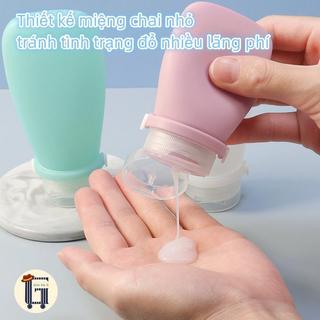 3 Chai Chiết Silicone,  Chiết Mỹ Phẩm Du Lịch Đựng Dầu Gội, Dầu Xã, Lọ Sữa Tắm Tiện Lợi Tái Sử Dụng