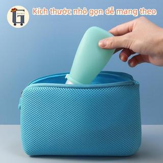 3 Chai Chiết Silicone,  Chiết Mỹ Phẩm Du Lịch Đựng Dầu Gội, Dầu Xã, Lọ Sữa Tắm Tiện Lợi Tái Sử Dụng
