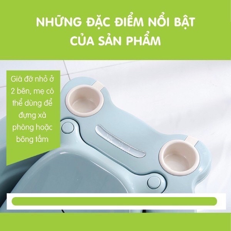 Chậu Tắm Ếch cao cấp cho bé có van thoát nước (kt 85*50*32cm)