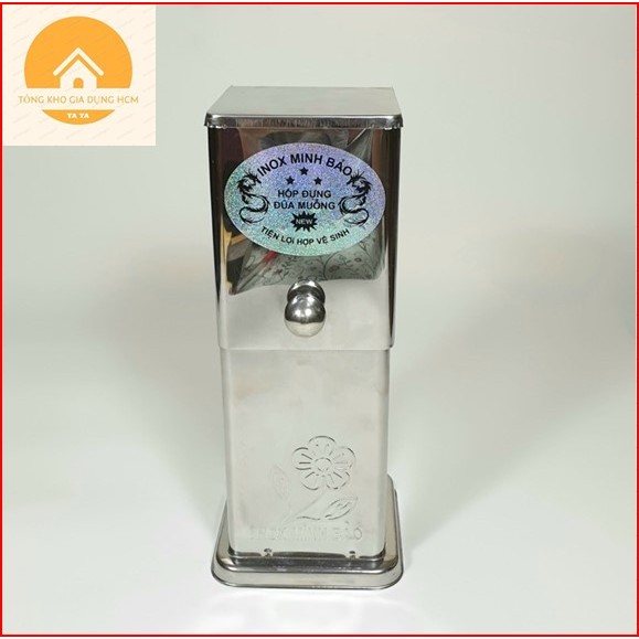 Ống đũa inox vuông có nắp đậy, Hộp đựng đũa muỗng inox có nắp chất liệu ...