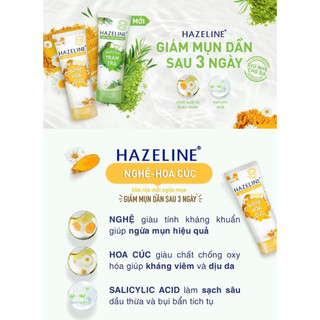 Sữa & Gel Rửa Mặt Hazeline Ngừa Mụn- Làm Sạch -Dịu Nhẹ Cho Da Sáng Rạng Ngời 100g