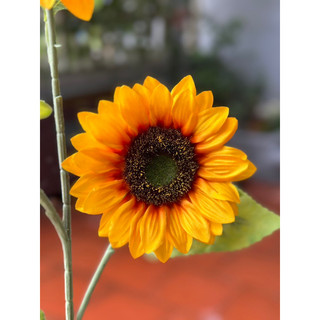 Cành hoa hướng dương 3 bông thân phủ phấn cao 90cm nhập khẩu-Hoa giả cao cấp