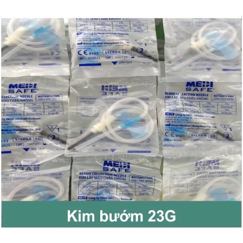 Kim bướm medisafe lấy máu chân không loại 23G Combo 10 chiếc