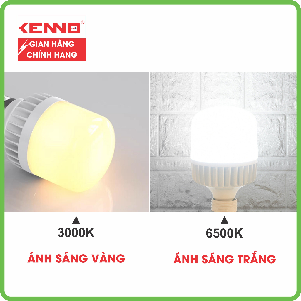 Đèn Led Bulb Trụ KENNO Nhôm Đúc Nguyên Khối Siêu Sáng Siêu Tiết Kiệm Điện 20W 30W 40W