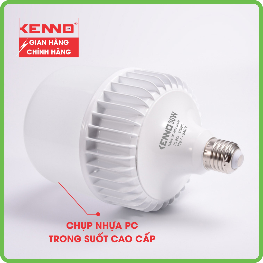Đèn Led Bulb Trụ KENNO Nhôm Đúc Nguyên Khối Siêu Sáng Siêu Tiết Kiệm Điện 20W 30W 40W