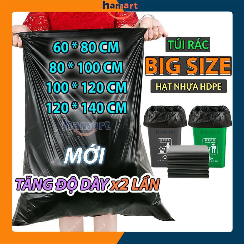 COMBO Bao Đựng Rác Size Đại Ko Quai HDPE Lớn Siêu Chắc Túi Để Rác Ni ...