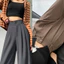 M014-Quần ống suông culottes dài 100cm cạp bản to 7 phân 2khuy vải TUYẾT MƯA