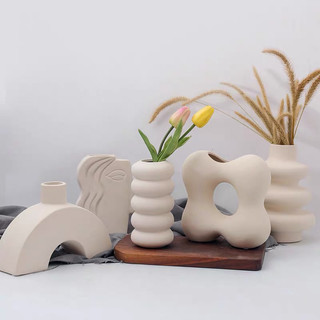 Bình Hoa Bằng gốm Thiết Kế Sáng Tạo Phong Cách Bắc Âu Cao Cấp