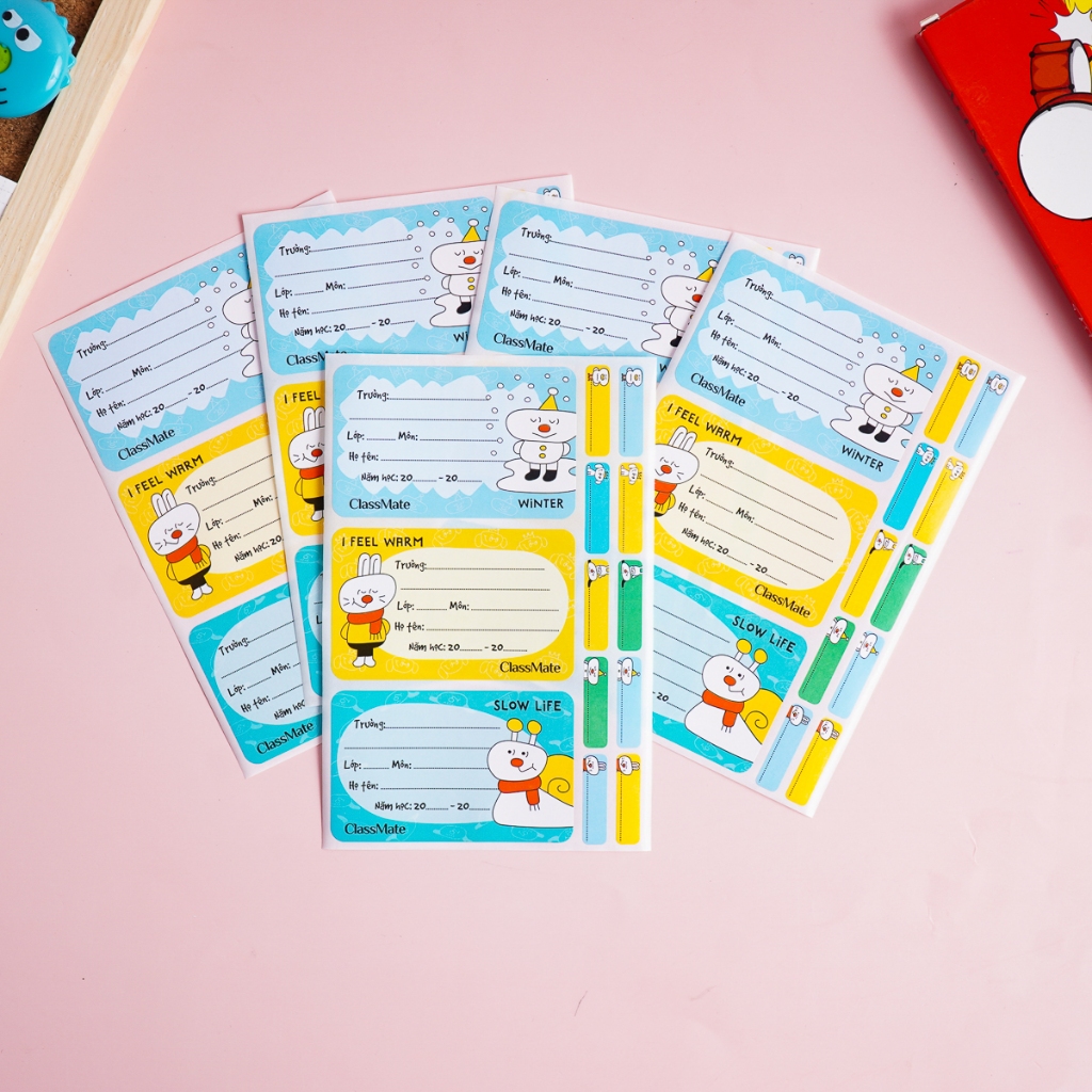 Nhãn Vở Có Keo Dán Sẵn CLASSMATE Halo Chất Liệu Giấy Bóng Nổi Bật, Bám Dính Tốt 15 Cái/Túi CL-NT229