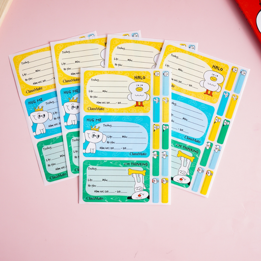 Nhãn Vở Có Keo Dán Sẵn CLASSMATE Halo Chất Liệu Giấy Bóng Nổi Bật, Bám Dính Tốt 15 Cái/Túi CL-NT229