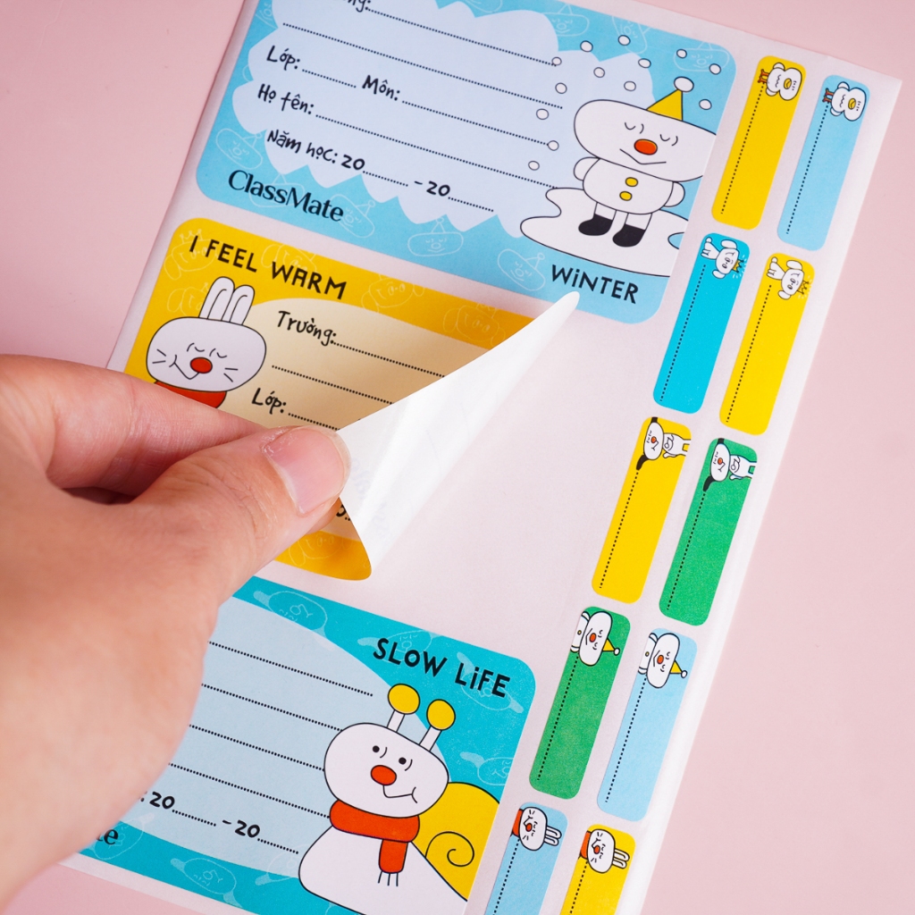 Nhãn Vở Có Keo Dán Sẵn CLASSMATE Halo Chất Liệu Giấy Bóng Nổi Bật, Bám Dính Tốt 15 Cái/Túi CL-NT229