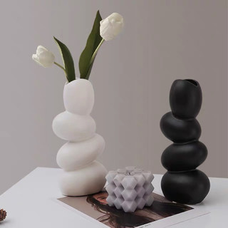 Bình Hoa Gốm ko đựng nước 4 tầng thiết Kế Sáng Tạo Phong Cách Bắc Âu Cao Cấp