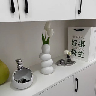 Bình Hoa Gốm ko đựng nước 4 tầng thiết Kế Sáng Tạo Phong Cách Bắc Âu Cao Cấp